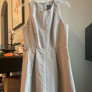 Ann Taylor Beige and Black Halter A-Line Midi Dress